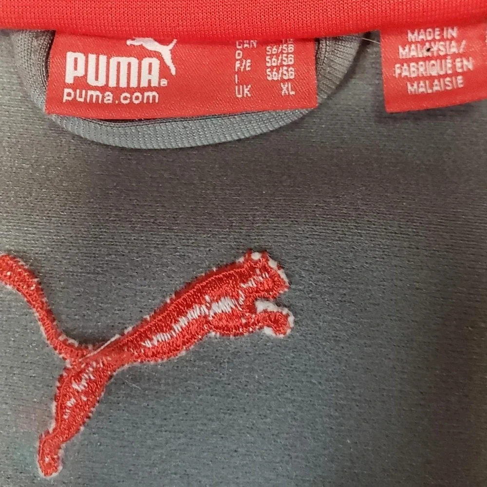Vintage-Inspired Puma Full Zip Track Jacket in Gray